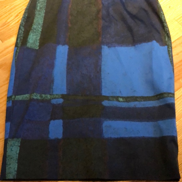 Karen Millen blue graphic fitted dress 4-6 UK 10 - Picture 8 of 9